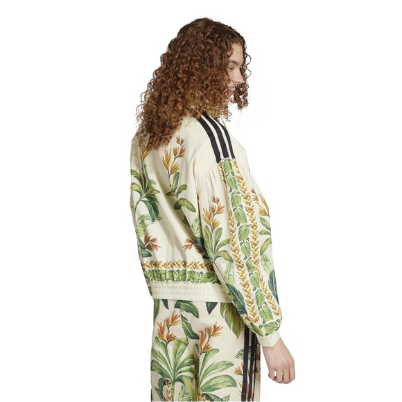 Adidas Women's Tropical Bomber Jacket - Cream and Green - Picture 5 of 6